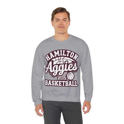 Adult Crewneck Sweatshirt \ Hamilton Aggies Basketball \ HABBG1