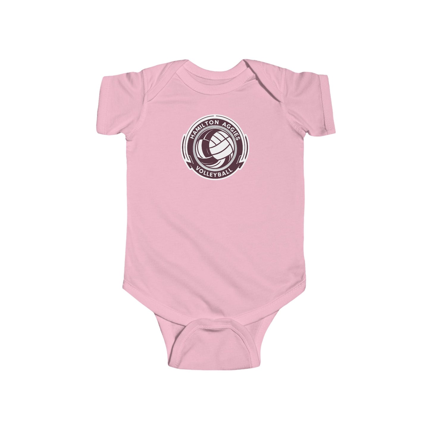 Short Sleeve Baby Bodysuit \ Hamilton Aggies Volleyball \ HAV1