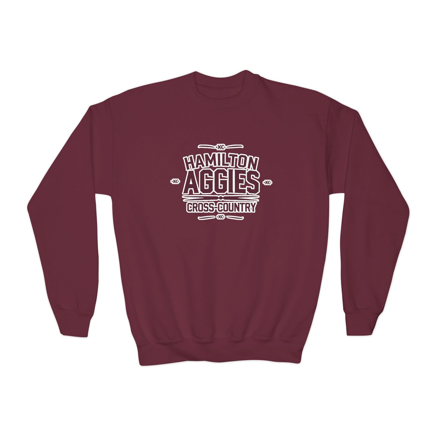 Youth Crewneck Sweatshirt \ Hamilton Aggies Cross-Country \ HCC1