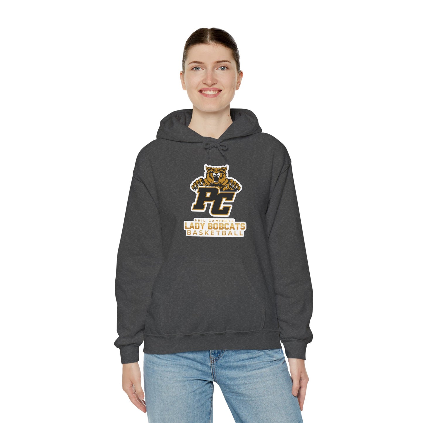 Adult Hoodie Sweatshirt \ Phil Campbell Bobcats Basketball \ PCBBKG1