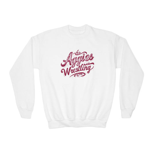 Youth Crewneck Sweatshirt \ Hamilton Aggies Wrestling \ HAWG2