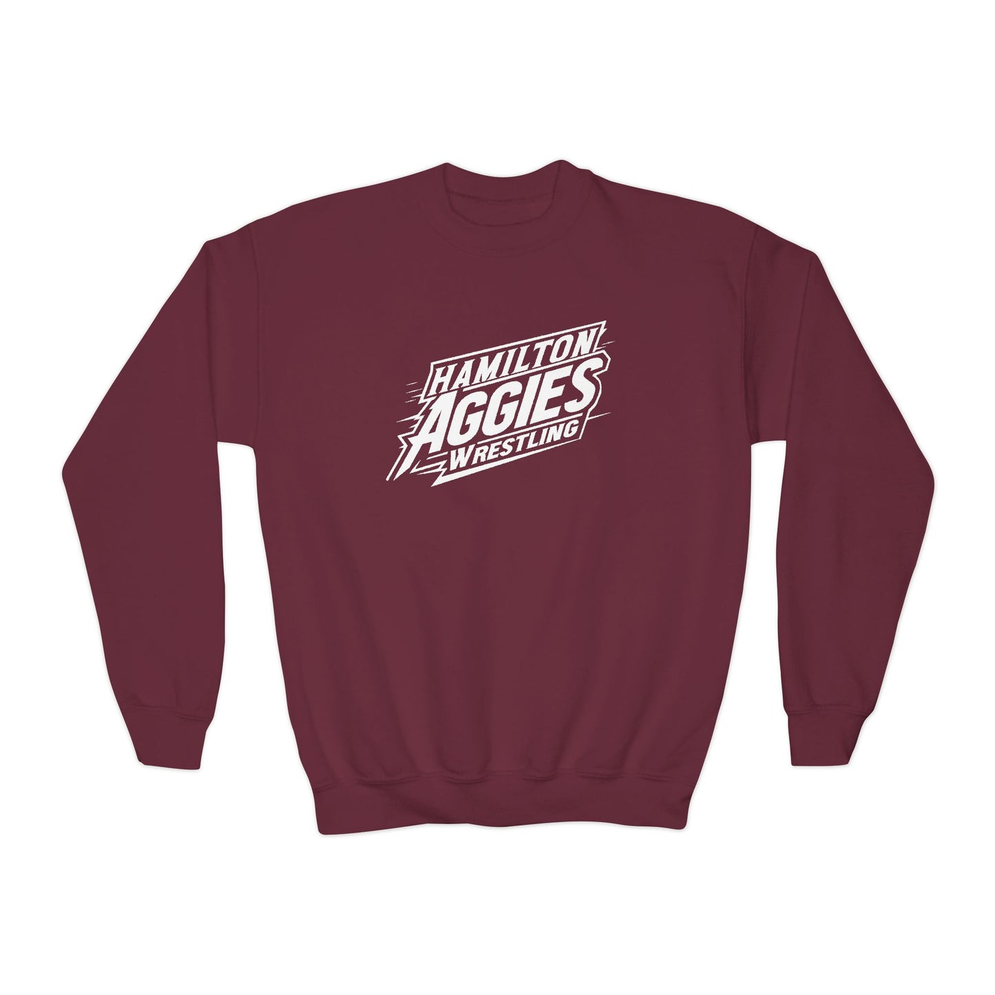Youth Crewneck Sweatshirt \ Hamilton Aggies Wrestling \ HAW1