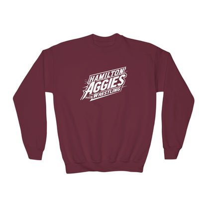 Youth Crewneck Sweatshirt \ Hamilton Aggies Wrestling \ HAW1