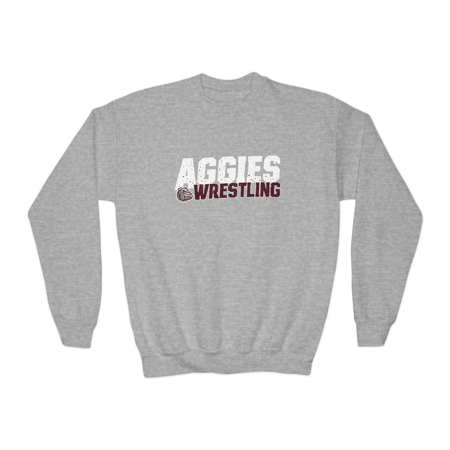 Youth Crewneck Sweatshirt \ Hamilton Aggies Wrestling \ HAW3
