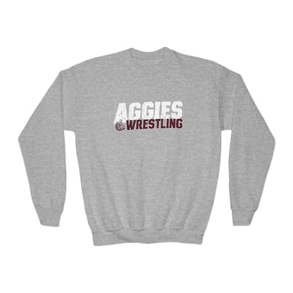 Youth Crewneck Sweatshirt \ Hamilton Aggies Wrestling \ HAW3