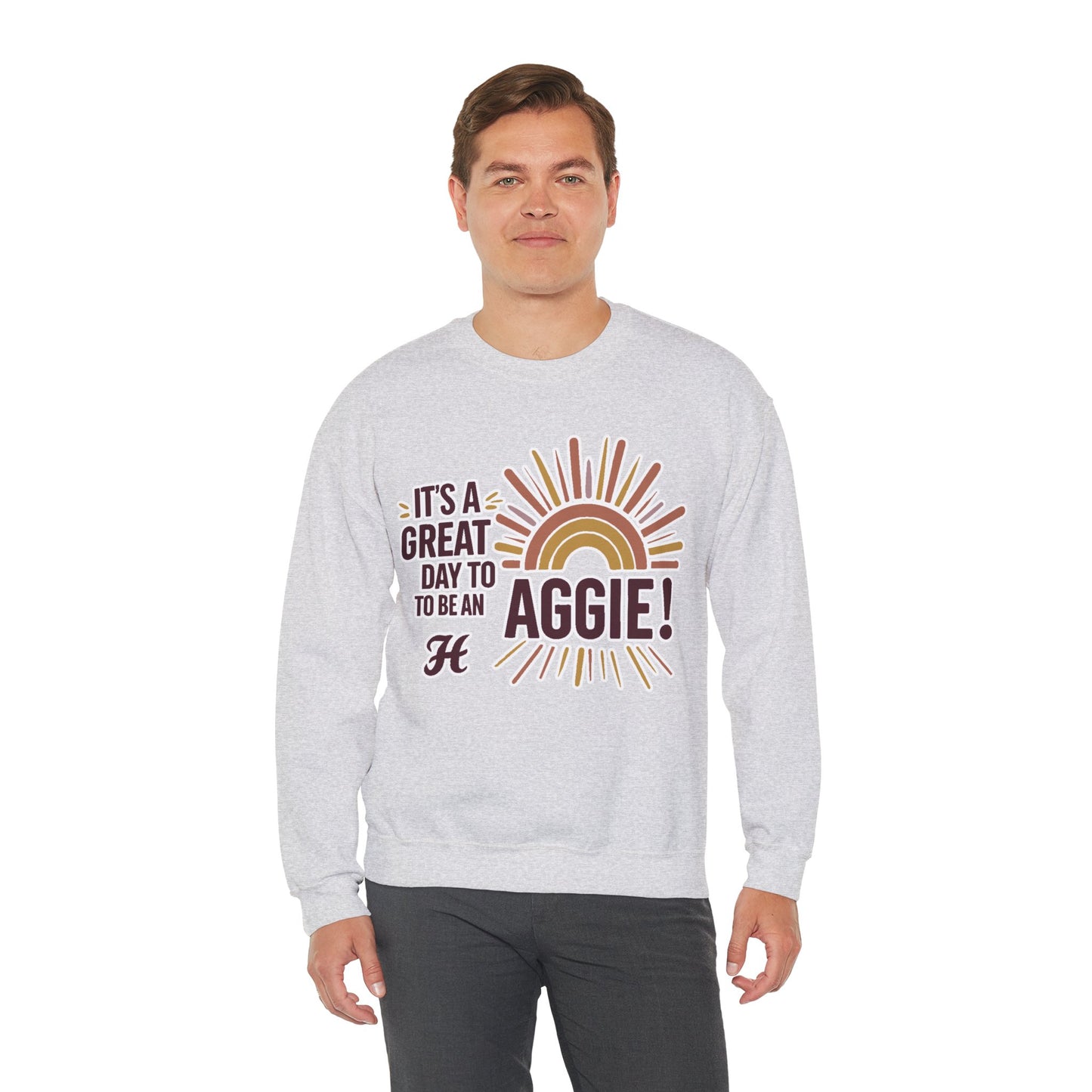 Adult Crewneck Sweatshirt \ It's a Great Day to be an Aggie! \ GDA1