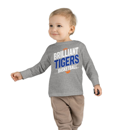 Toddler Long Sleeve Tee \ Brilliant Tigers Basketball \ BTBK1