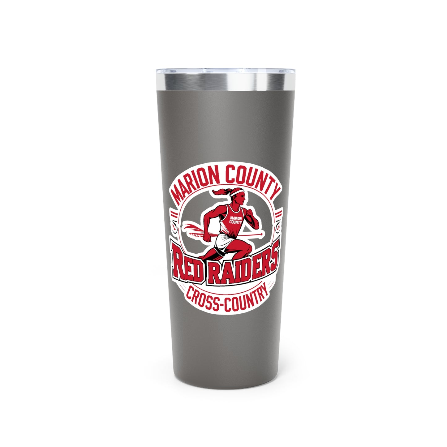 22oz Copper Insulated Tumbler \ Marion County Red Raiders Cross-Country \ MCCC2