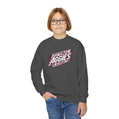 Youth Crewneck Sweatshirt \ Hamilton Aggies Wrestling \ HAW1