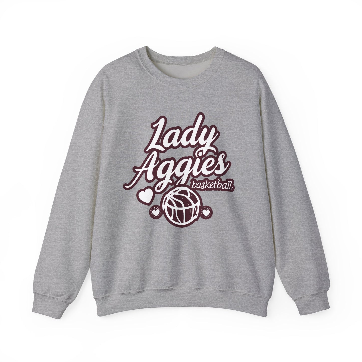 Adult Crewneck Sweatshirt \ Hamilton Aggies Basketball \ HABKG2