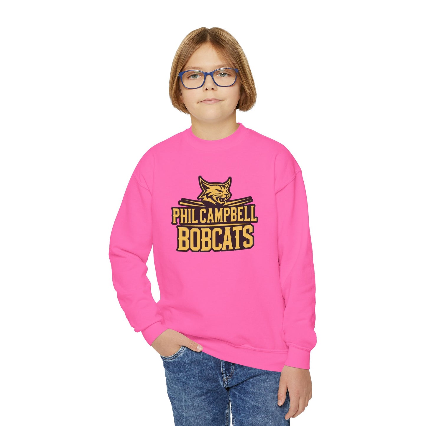 Youth Crewneck Sweatshirt \ Phil Campbell Bobcats \ PCB2