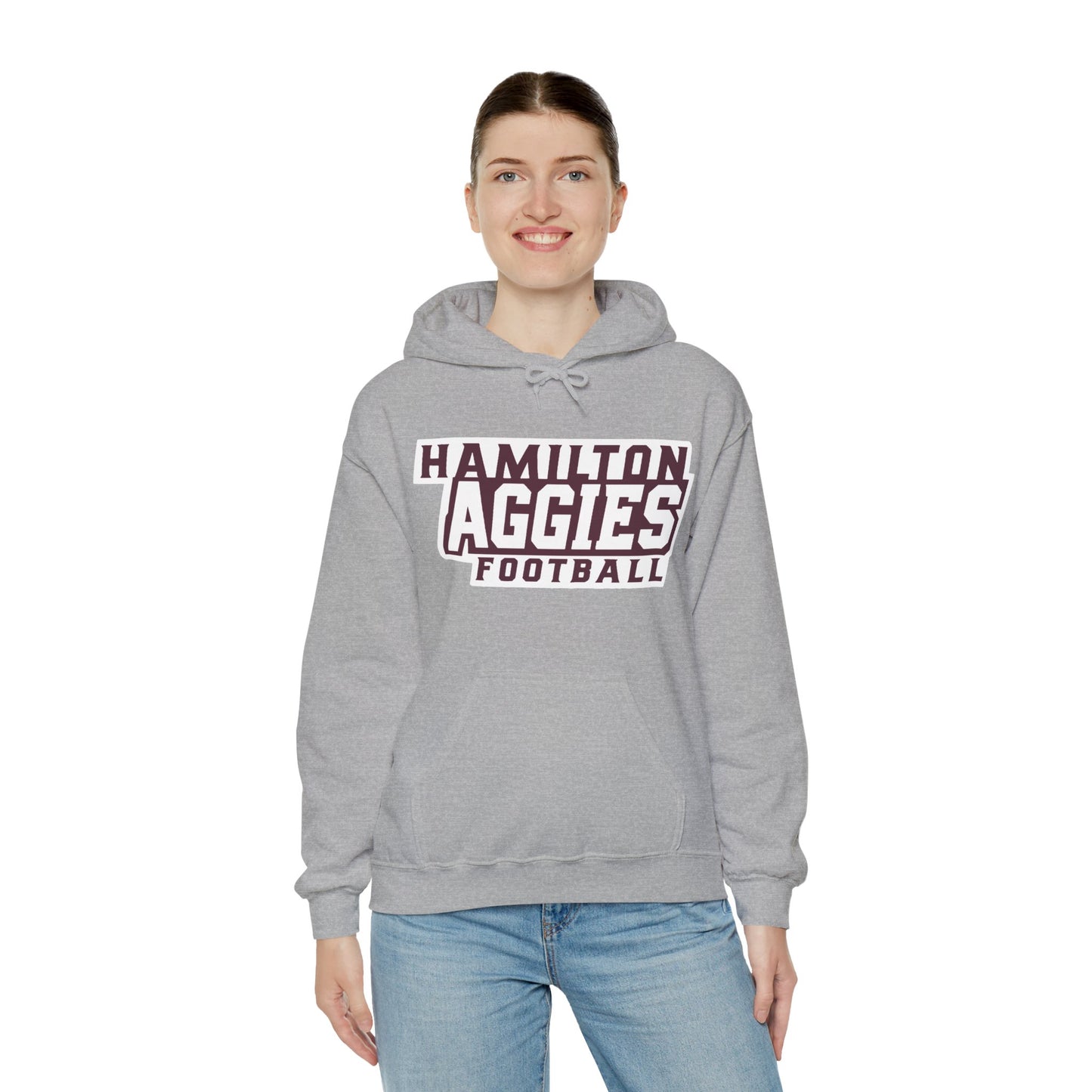 Adult Hoodie Sweatshirt \ Hamilton Aggies Football \ HAF1