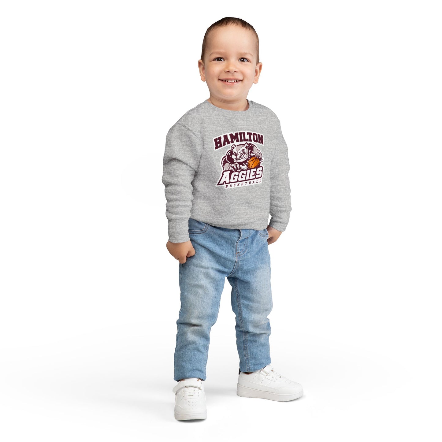 Toddler Crewneck Sweatshirt \ Hamilton Aggies Basketball \ HABB1