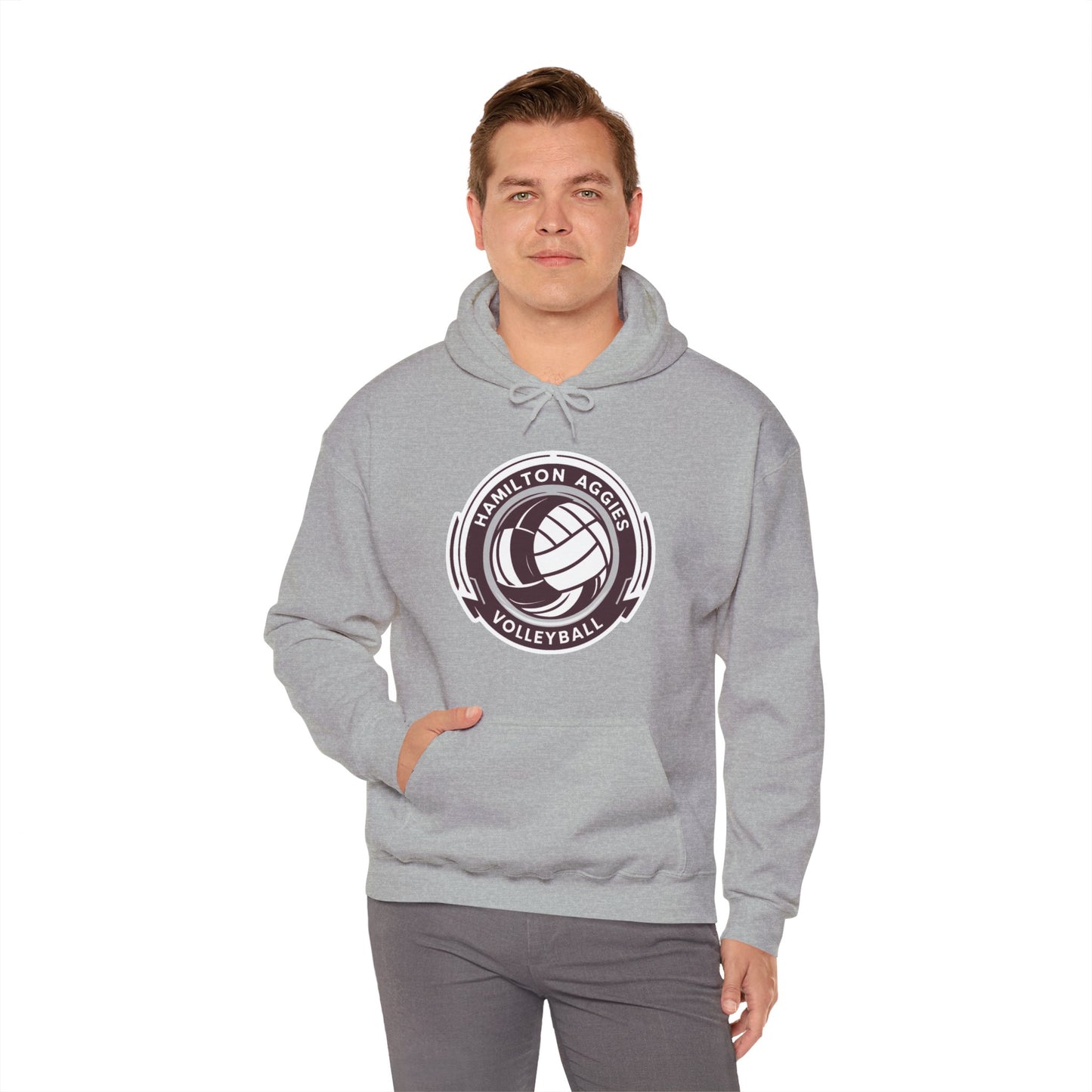 Adult Hoodie Sweatshirt \ Hamilton Aggies Volleyball \ HAV1