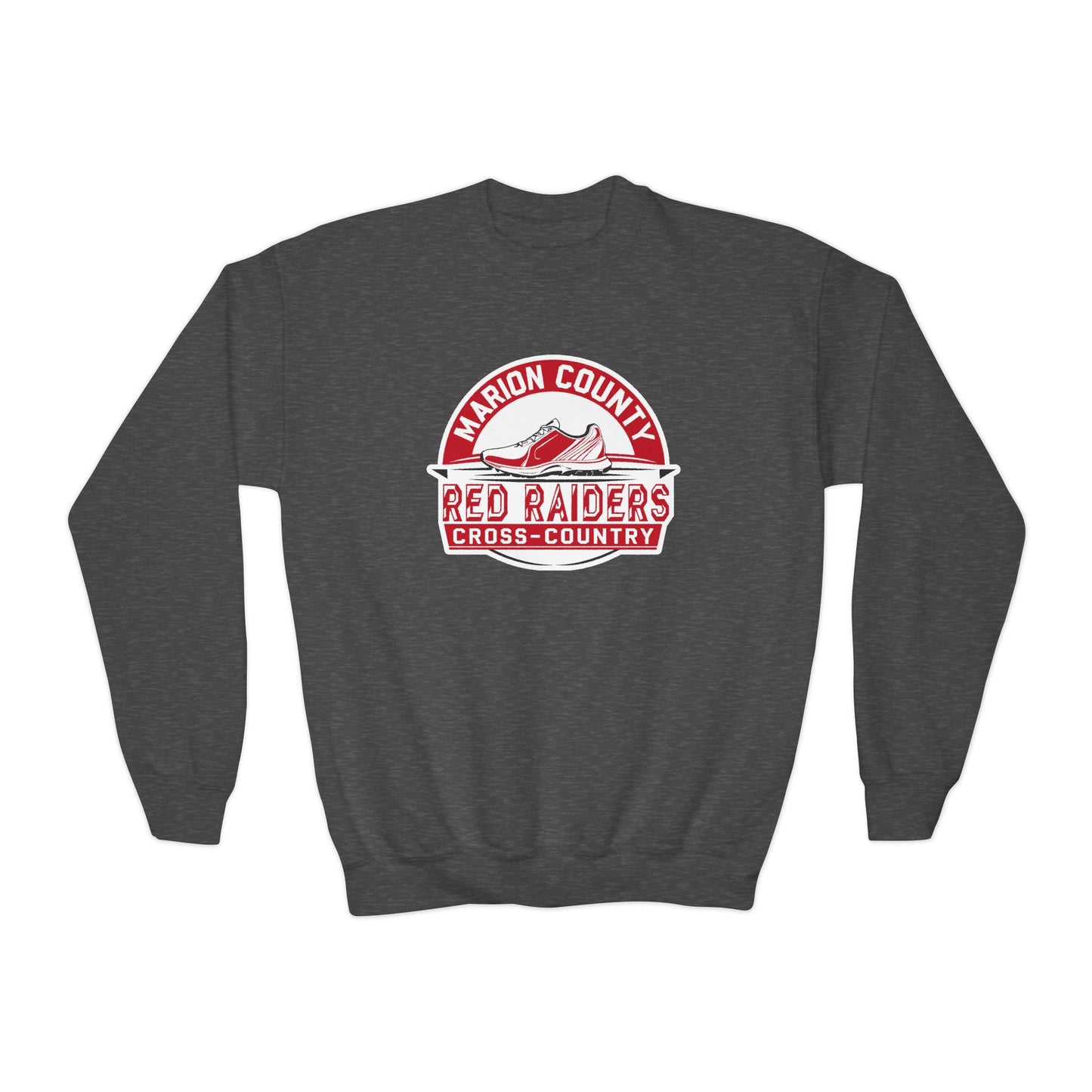Youth Crewneck Sweatshirt \ Marion County Red Raiders Cross-Country \ MCCC1