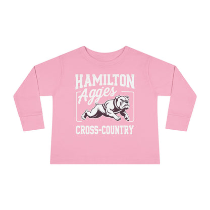 Toddler Long Sleeve Tee \ Hamilton Aggies Cross-Country \ HCC2