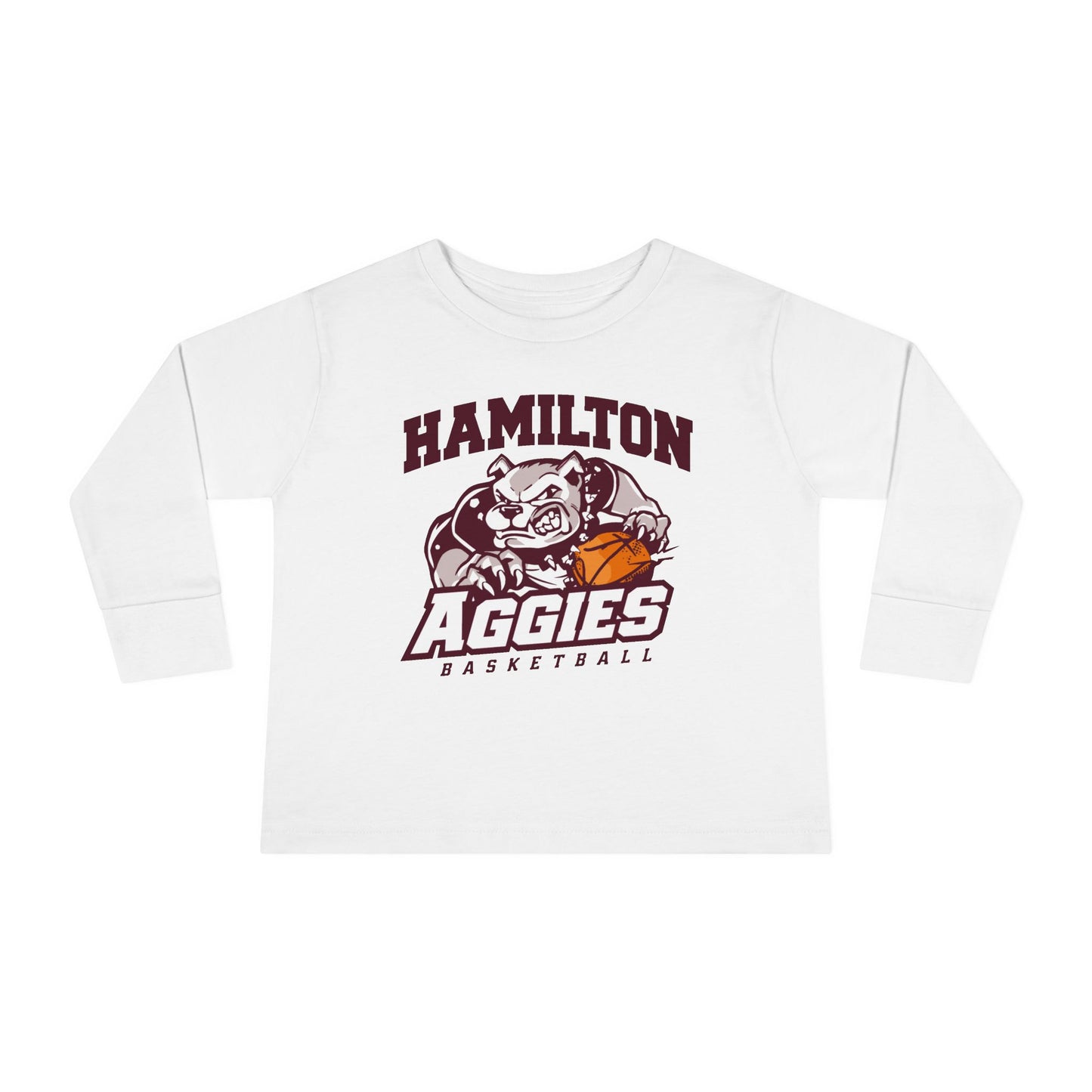Toddler Long Sleeve Tee \ Hamilton Aggies Basketball \ HABB1