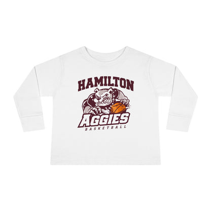 Toddler Long Sleeve Tee \ Hamilton Aggies Basketball \ HABB1