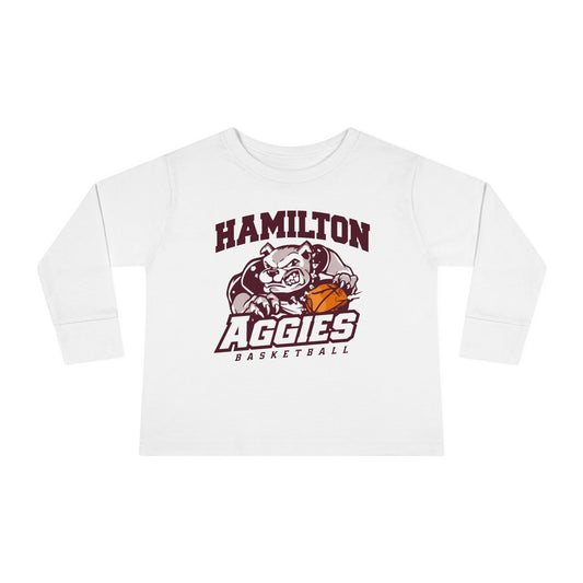 Toddler Long Sleeve Tee \ Hamilton Aggies Basketball \ HABB1
