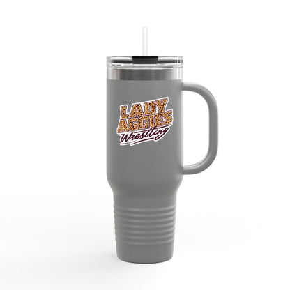 40oz Insulated Tumbler \ Hamilton Aggies Wrestling \ HAWG3