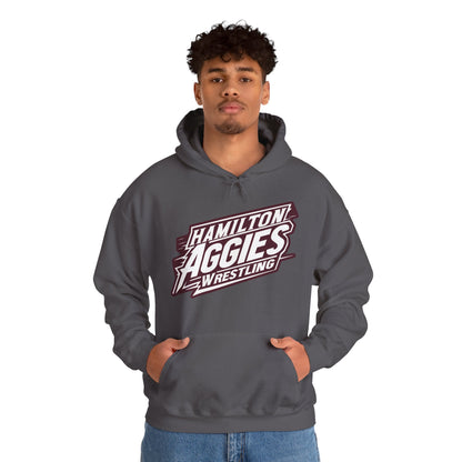 Adult Hoodie Sweatshirt \ Hamilton Aggies Wrestling \ HAW1