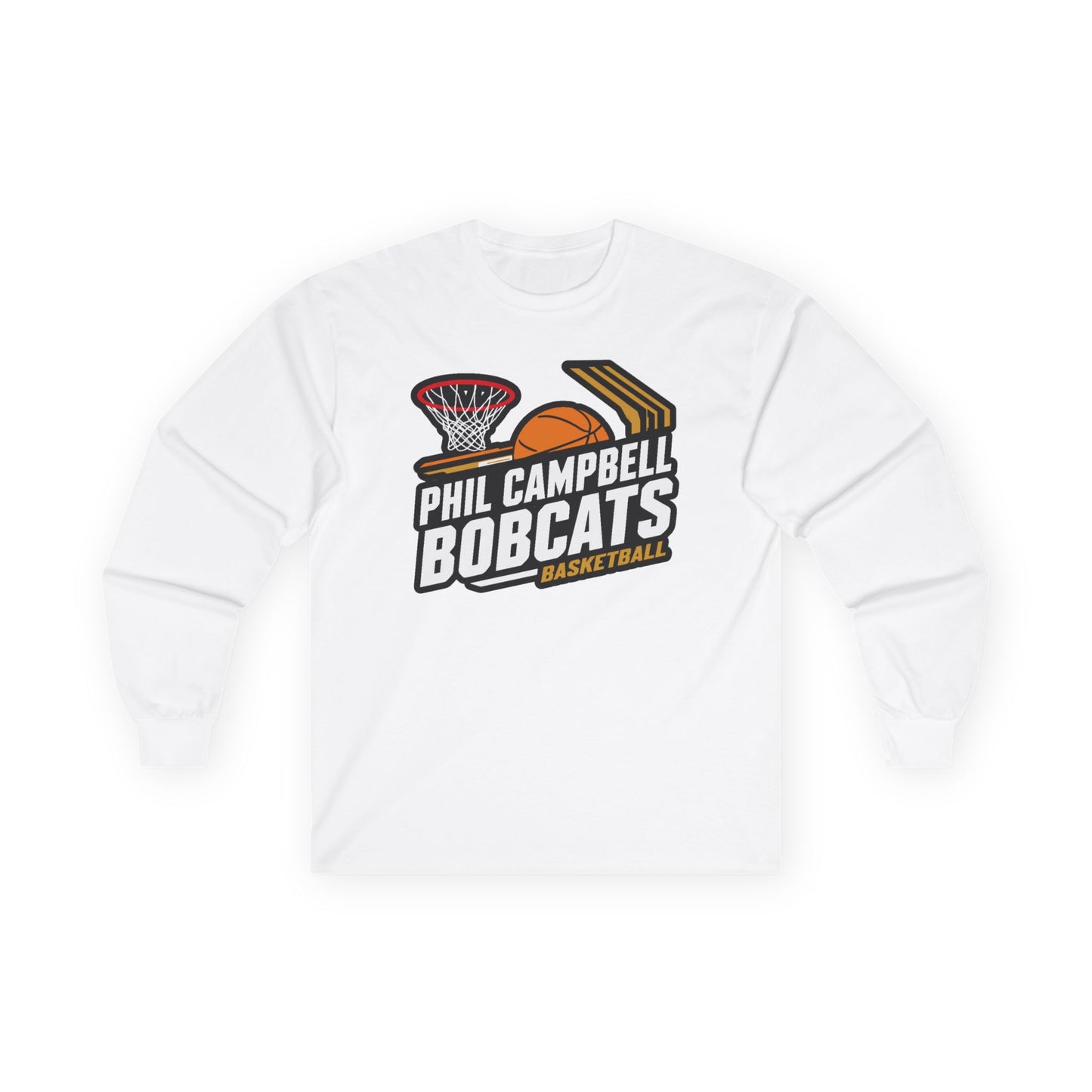 Adult Long Sleeve Tee \ Phil Campbell Bobcats Basketball \ PCBBK1