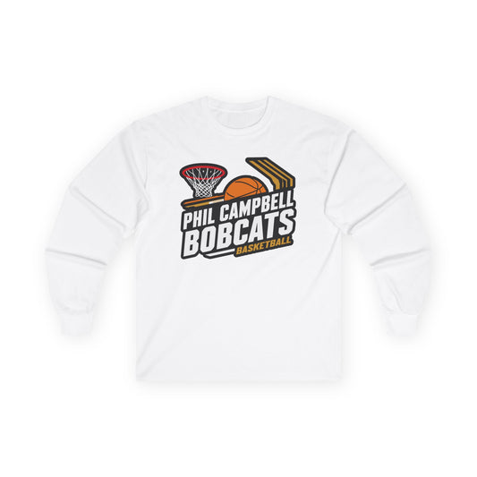 Adult Long Sleeve Tee \ Phil Campbell Bobcats Basketball \ PCBBK1