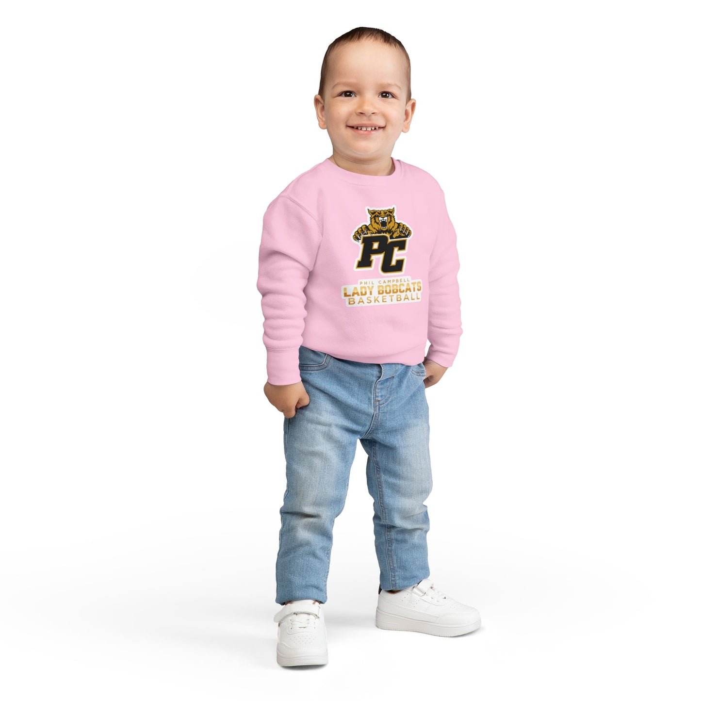 Toddler Crewneck Sweatshirt \ Phil Campbell Bobcats Basketball \ PCBBKG1