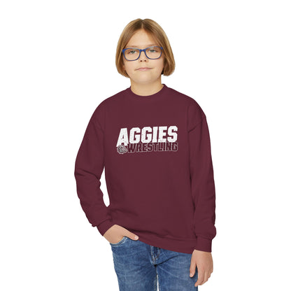 Youth Crewneck Sweatshirt \ Hamilton Aggies Wrestling \ HAW3