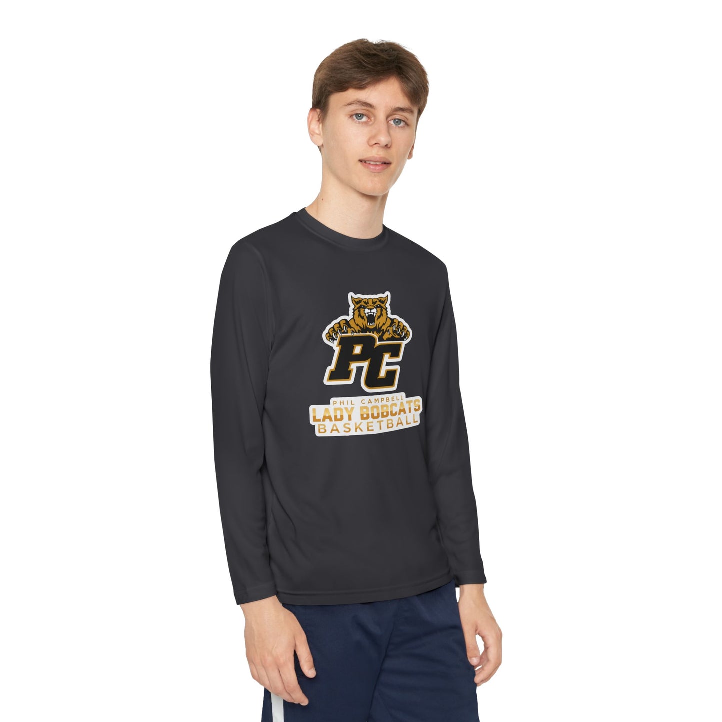 Youth Long Sleeve Tee \ Phil Campbell Bobcats Basketball \ PCBBKG1