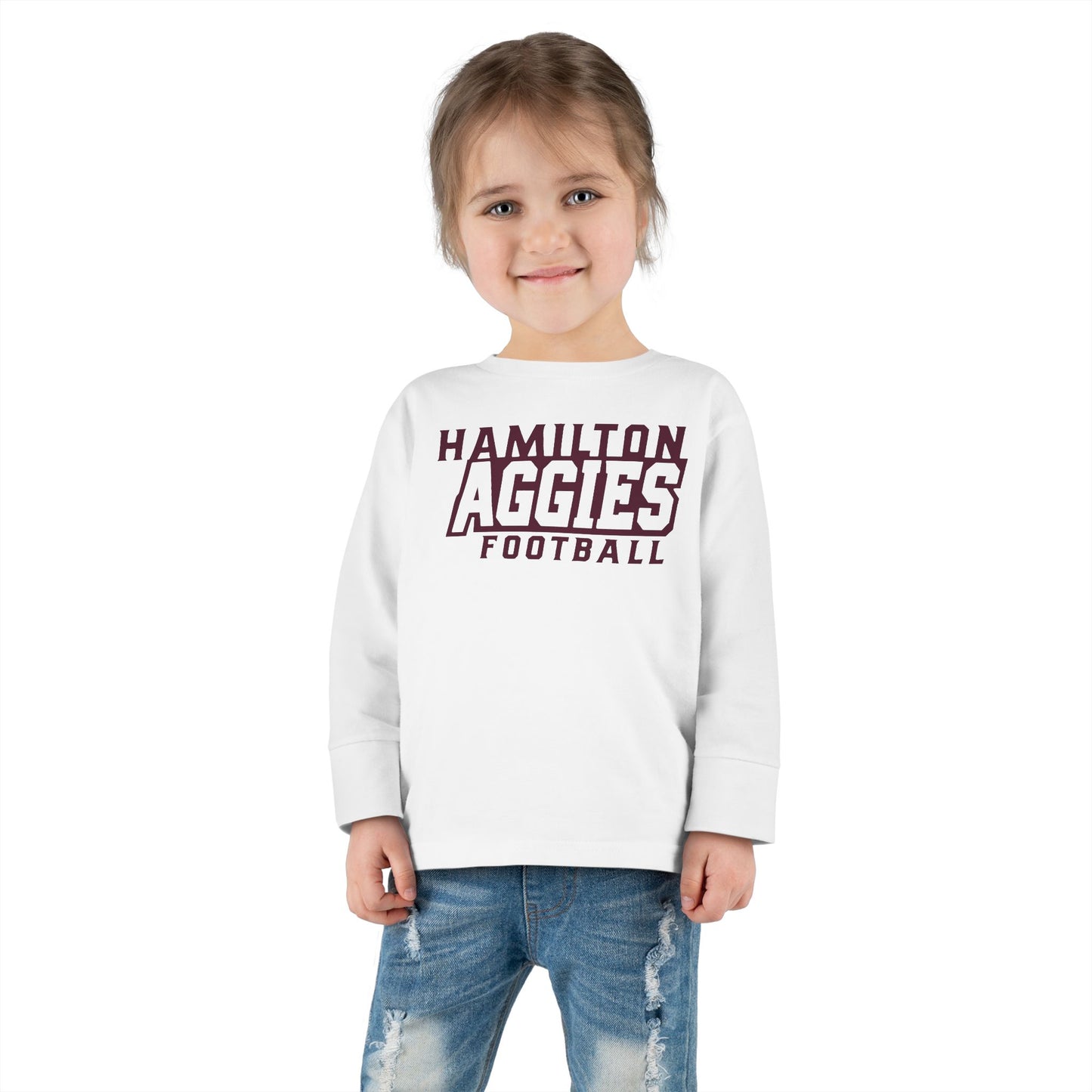Toddler Long Sleeve Tee \ Hamilton Aggies Football \ HAF1