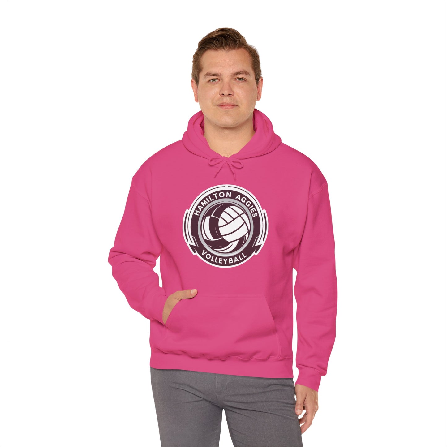 Adult Hoodie Sweatshirt \ Hamilton Aggies Volleyball \ HAV1