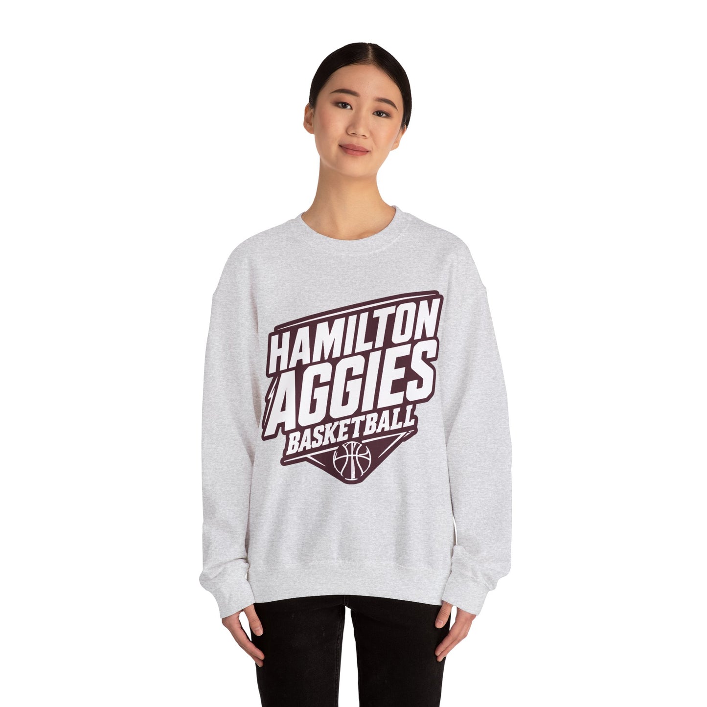 Adult Crewneck Sweatshirt \ Hamilton Aggies Basketball \ HABB2