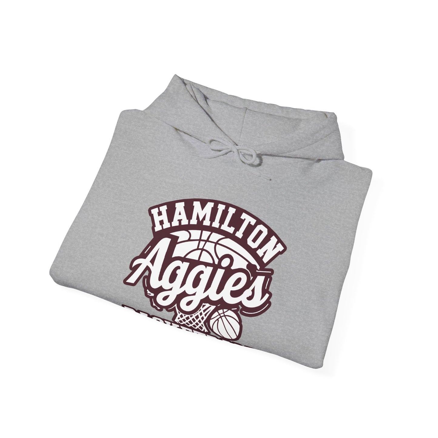 Adult Hoodie Sweatshirt \ Hamilton Aggies Basketball \ HABBG1