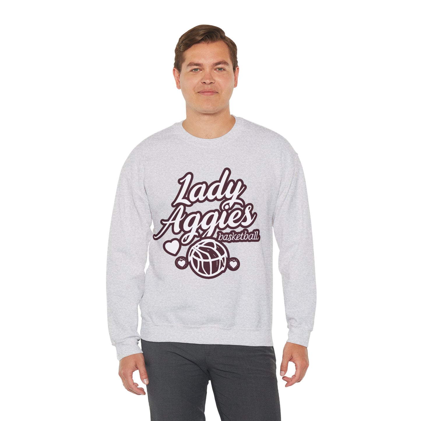 Adult Crewneck Sweatshirt \ Hamilton Aggies Basketball \ HABBG2