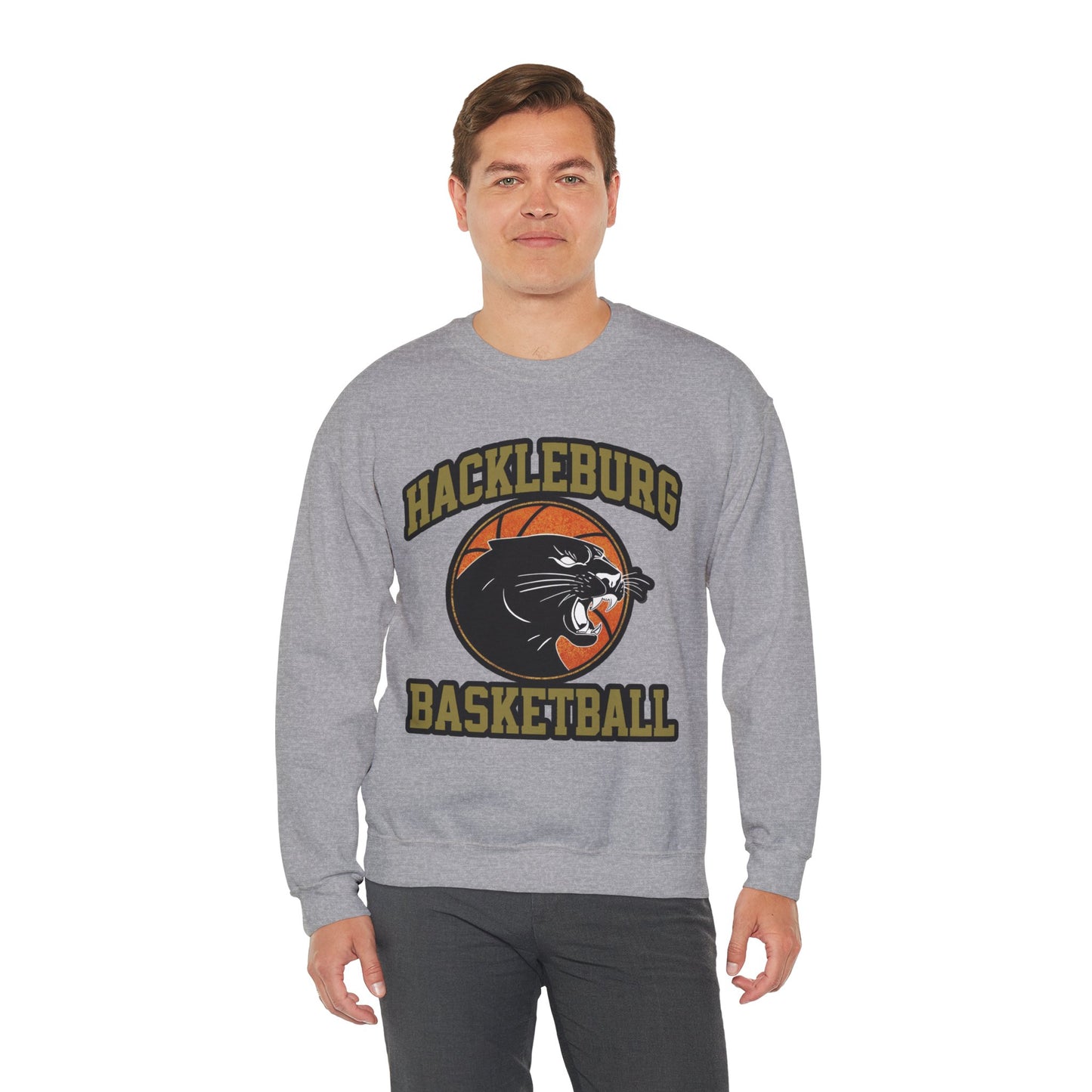 Adult Crewneck Sweatshirt \ Hackleburg Panther Basketball \ HPBK1