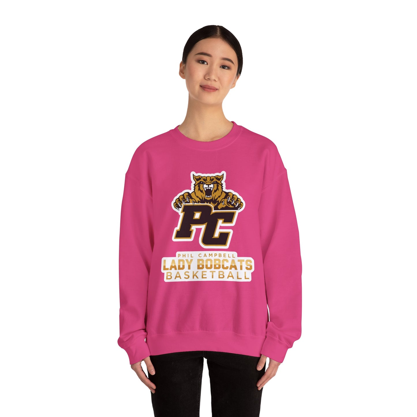 Adult Crewneck Sweatshirt \ Phil Campbell Bobcats Basketball \ PCBBKG1