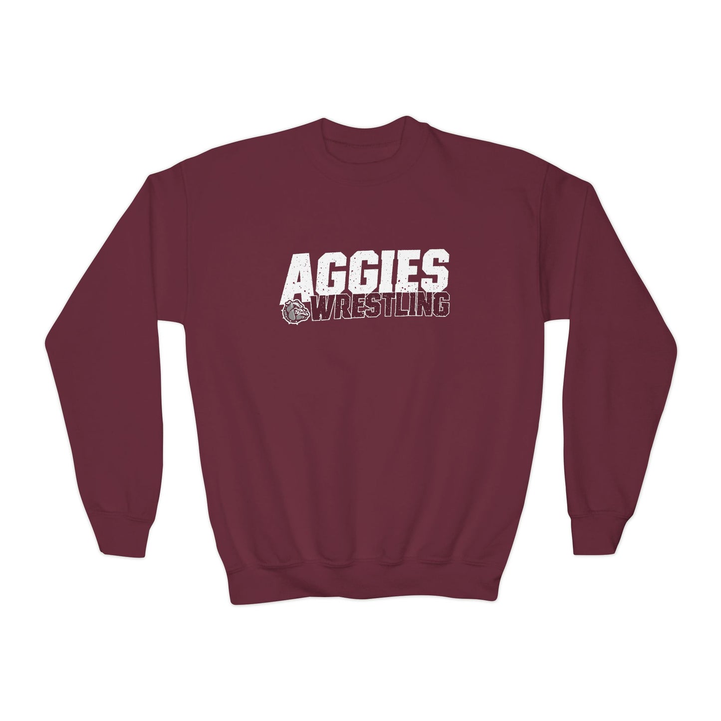 Youth Crewneck Sweatshirt \ Hamilton Aggies Wrestling \ HAW3