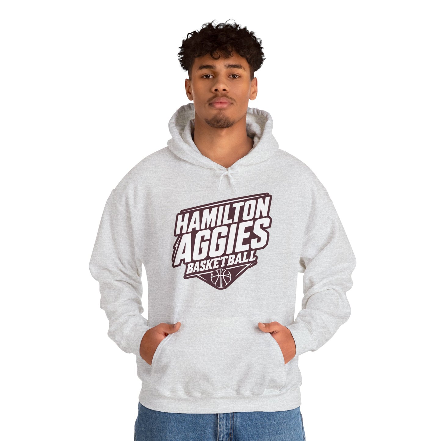 Adult Hoodie Sweatshirt \ Hamilton Aggies Basketball \ HABB2