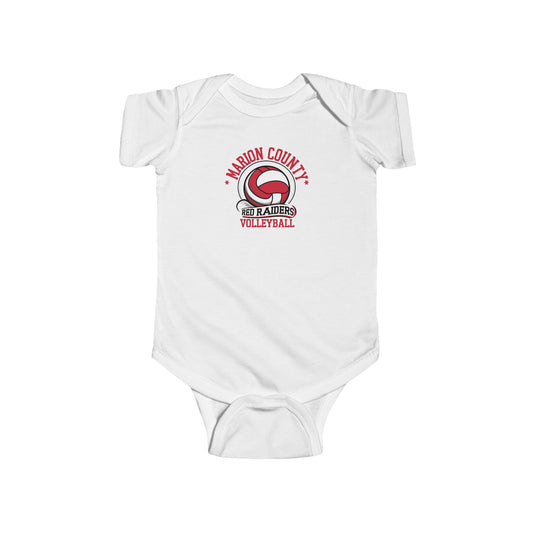 Short Sleeve Baby Bodysuit \ Marion County Red Raiders Volleyball \ MCV1