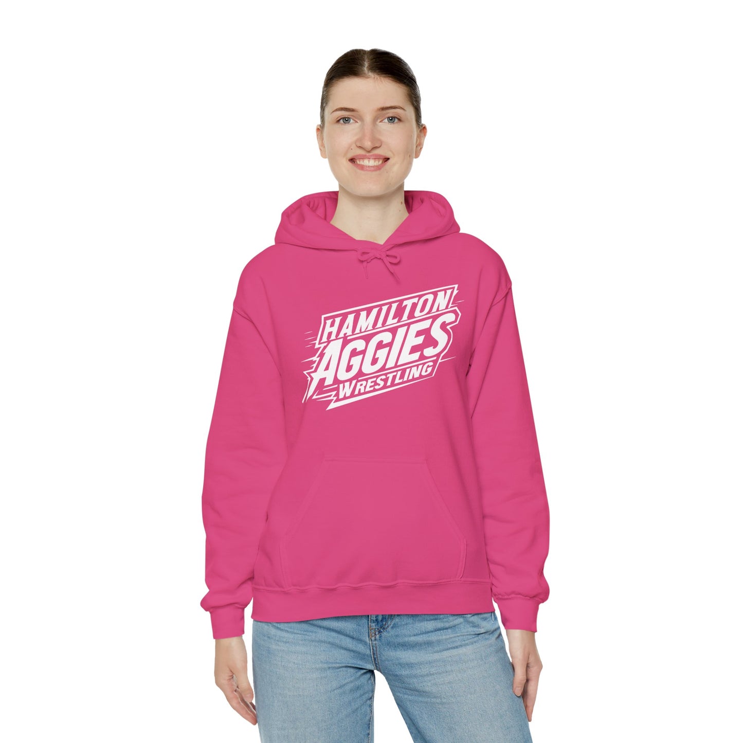 Adult Hoodie Sweatshirt \ Hamilton Aggies Wrestling \ HAW1