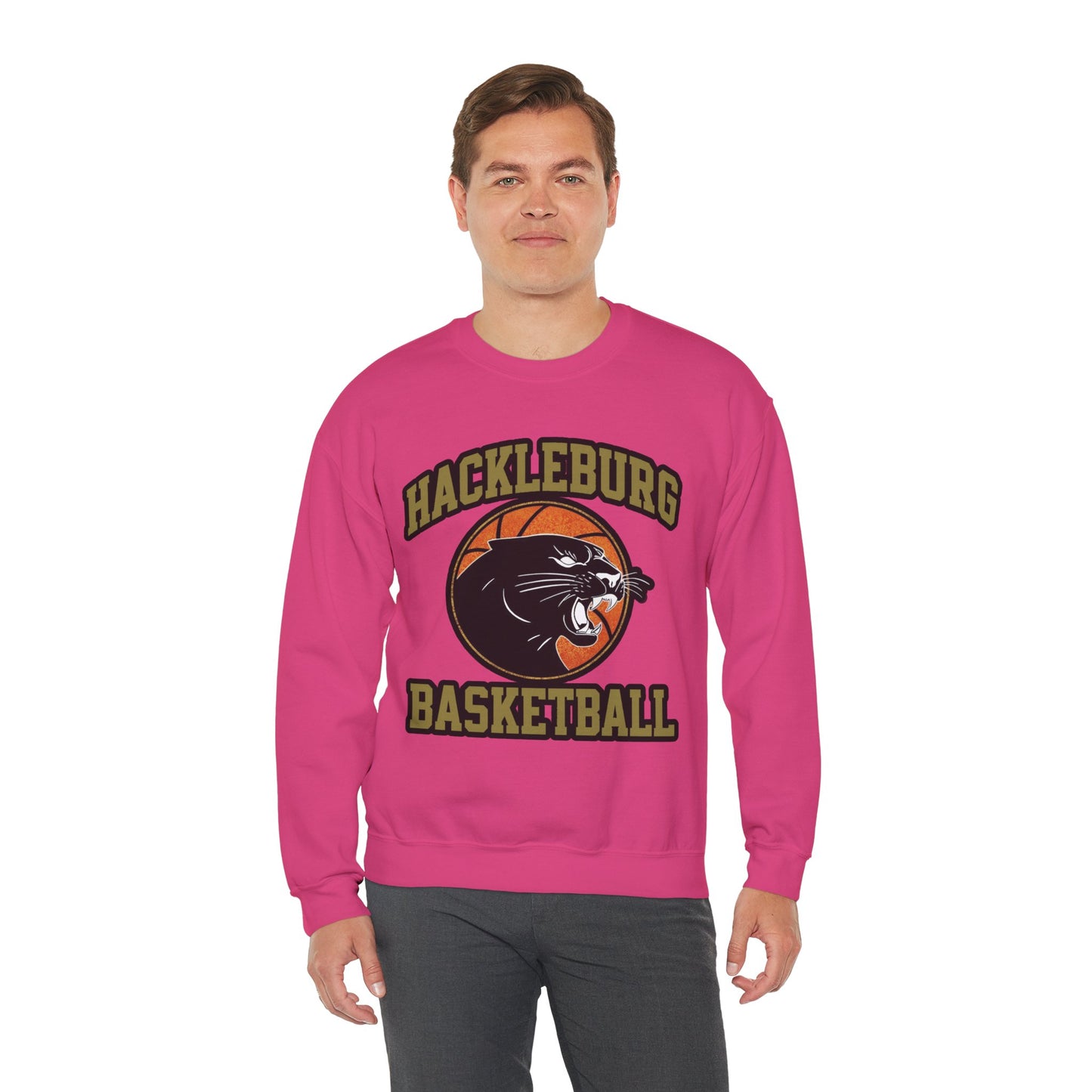 Adult Crewneck Sweatshirt \ Hackleburg Panther Basketball \ HPBK1
