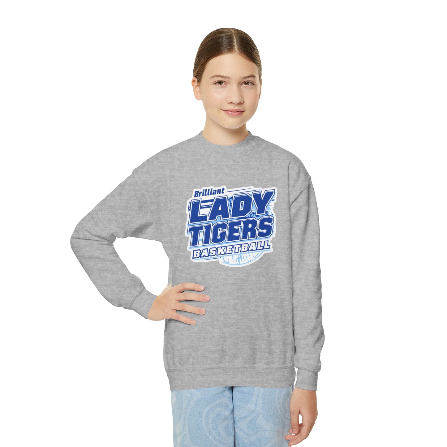 Youth Crewneck Sweatshirt \ Brilliant Tigers Basketball \ BTBKG2