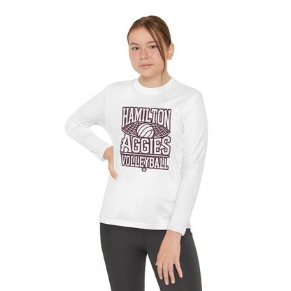 Youth Long Sleeve Tee \ Hamilton Aggies Volleyball \ HAV2