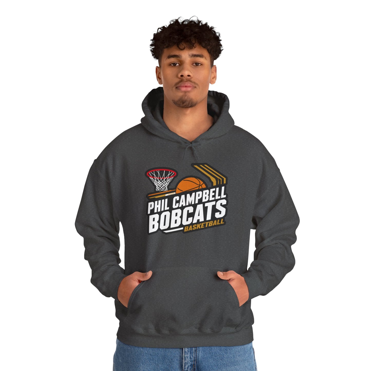 Adult Hoodie Sweatshirt \ Phil Campbell Bobcats Basketball \ PCBBK1