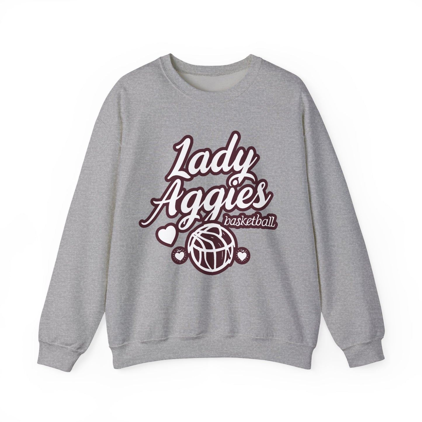 Adult Crewneck Sweatshirt \ Hamilton Aggies Basketball \ HABBG2