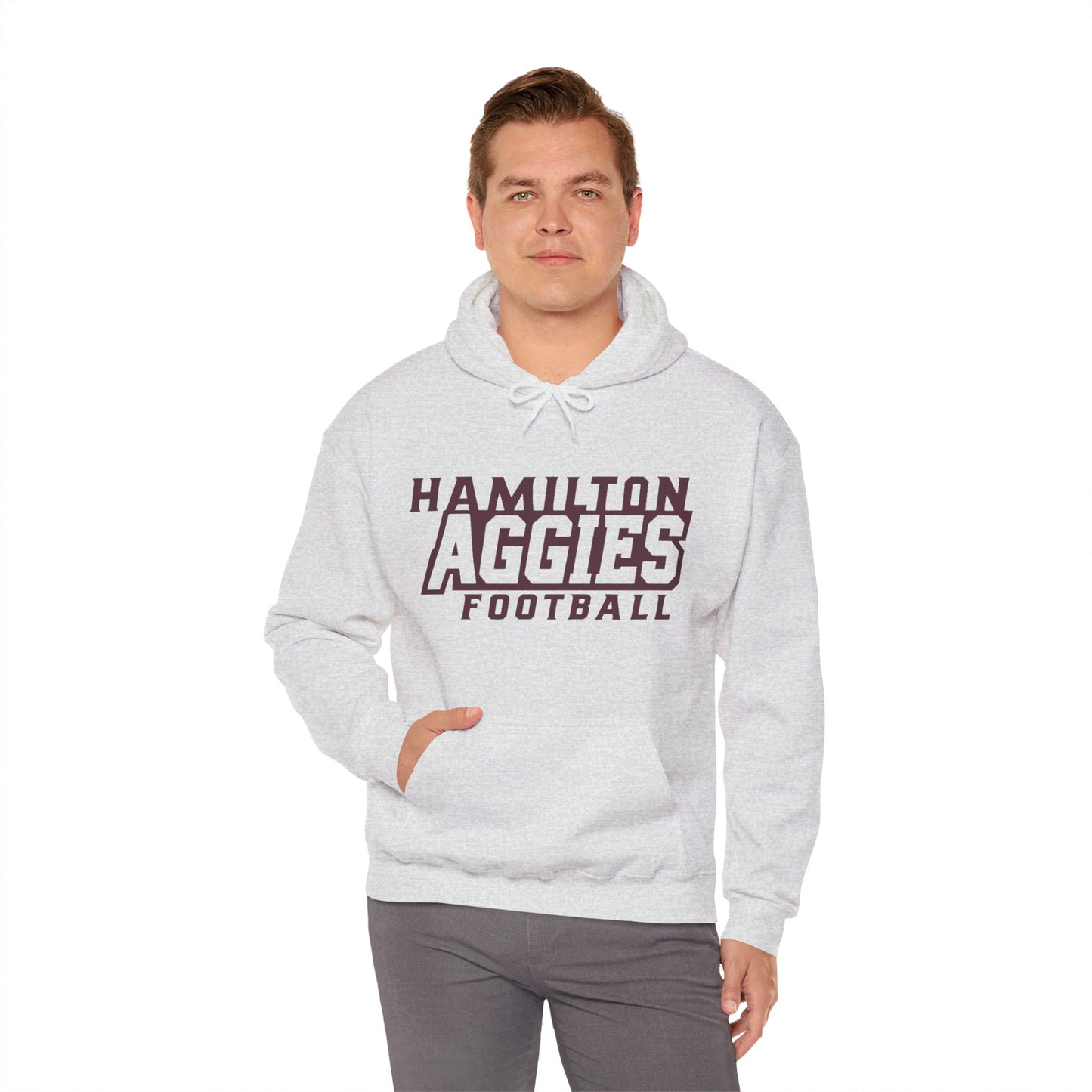 Adult Hoodie Sweatshirt \ Hamilton Aggies Football \ HAF1
