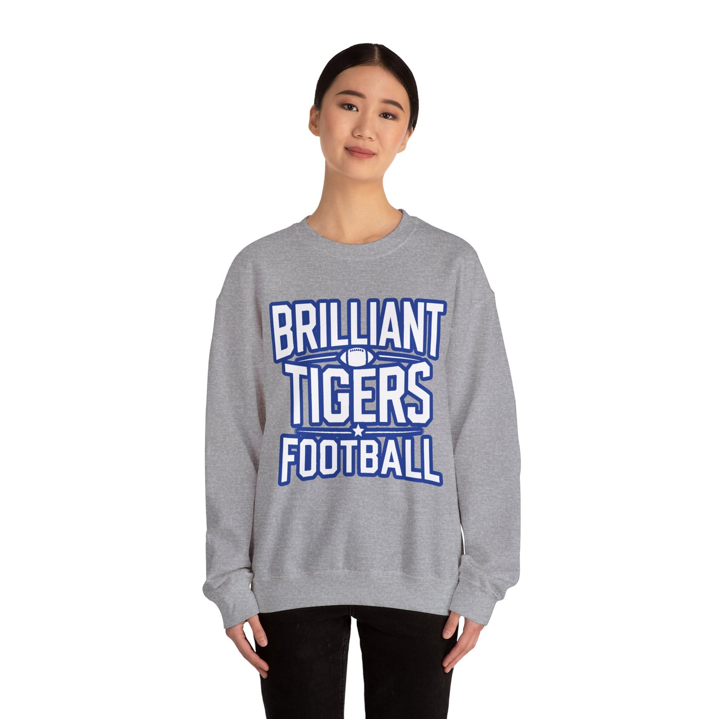 Adult Crewneck Sweatshirt \ Brilliant Tigers Football \ BTF1