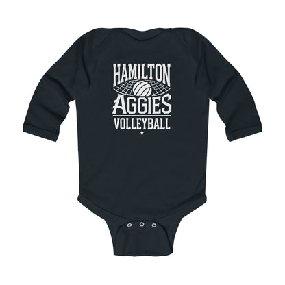 Long Sleeve Baby Bodysuit \ Hamilton Aggies Volleyball \ HAV2