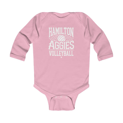 Long Sleeve Baby Bodysuit \ Hamilton Aggies Volleyball \ HAV2